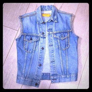 What Goes Around Come Around studded denim vest
